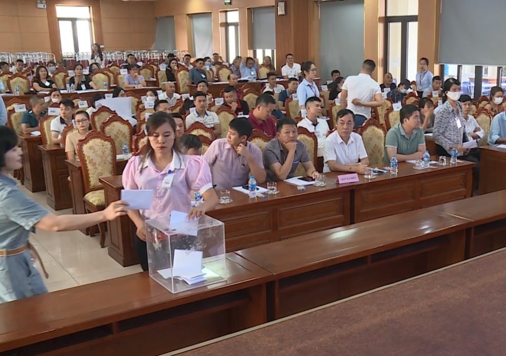 UBND huyện Đông Anh (Hà Nội) vừa tổ chức phiên đấu giá khu đất tại thôn Hà Lỗ, xã Liên Hà trên địa bàn. Ảnh: UBND huyện Đông Anh