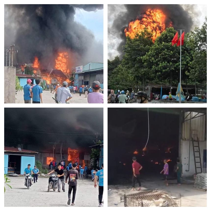 Đây là hiện trường vụ hỏa hoạn ở Công ty Sản xuất đồ gỗ K.T.P tại khu phố Khánh Hội, phường Tân Phước Khánh, thành phố Tân Uyên, tỉnh Bình Dương xảy ra vào trưa ngày 13.11.