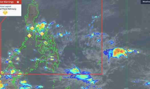 Vùng áp thấp chiều nay 13.11 tại Philippines. Ảnh: PAGASA