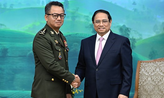 Thủ tướng Chính phủ Phạm Minh Chính đã tiếp Đại tướng Tea Seiha, Phó Thủ tướng, Bộ trưởng Bộ Quốc phòng Campuchia. Ảnh: Hải Nguyễn 