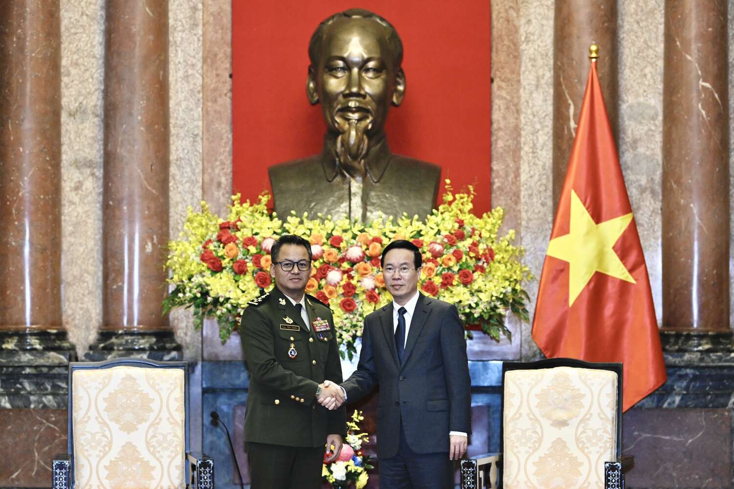 Chủ tịch nước Võ Văn Thưởng nhấn mạnh, Việt Nam luôn mong muốn tăng cường quan hệ với Campuchia, coi đây là ưu tiên trong chính sách đối ngoại của Việt Nam. Ảnh: Hải Nguyễn