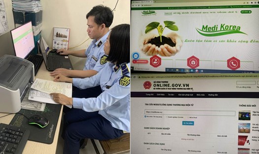 Đoàn kiểm tra đang tiến hành kiểm tra tại Công ty cổ phần dược phẩm MEDI KOREA. Ảnh: Cục QLTT tỉnh Thái Bình