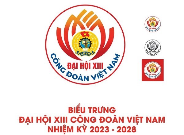 Biểu trưng Đại hội XIII Công đoàn Việt Nam, nhiệm kỳ 2023 -2028. Ảnh: Tư liệu 