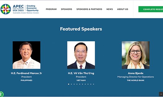 Chủ tịch nước Võ Văn Thưởng là một trong những diễn giả chính tại Hội nghị Thượng đỉnh doanh nghiệp APEC 2023. 
Ảnh chụp màn hình