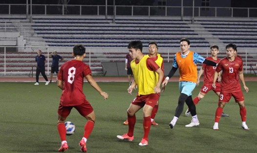 Đội tuyển Việt Nam chuẩn bị cho trận gặp Philippines ở vòng loại 2 World Cup 2026. Ảnh: VFF