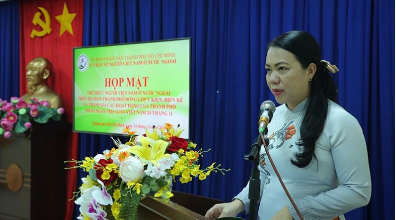 Bà Vũ Thị Huỳnh Mai - Chủ nhiệm Ủy ban về người Việt Nam ở nước ngoài Thành phố Hồ Chí Minh. Ảnh: Thanh Hà