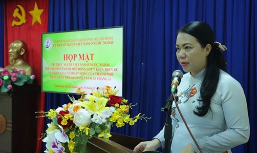 Bà Vũ Thị Huỳnh Mai - Chủ nhiệm Ủy ban về người Việt Nam ở nước ngoài Thành phố Hồ Chí Minh. Ảnh: Thanh Hà