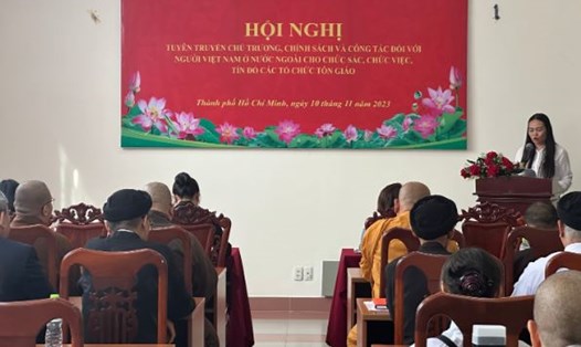 Hội nghị tuyên truyền chủ trương, chính sách và công tác đối với người Việt Nam ở nước ngoài do Ban Tôn giáo Chính phủ tổ chức tại Thành phố Hồ Chí Minh ngày 10.11.2023. Ảnh: Thanh Hà