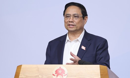 Thủ tướng Phạm Minh Chính phát biểu kết luận hội nghị. Ảnh: VGP