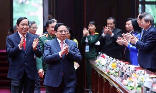 Thủ tướng Chính phủ Phạm Minh Chính tham dự và phát biểu tại Hội nghị biểu dương người cao tuổi làm kinh tế giỏi toàn quốc lần thứ IV. Ảnh: TTXVN