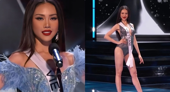 Bùi Quỳnh Hoa trình diễn trong đêm bán kết Miss Universe. Ảnh: BTC.