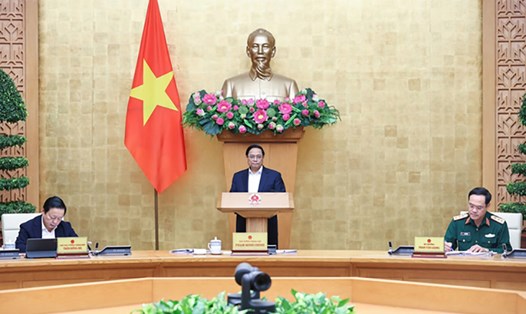 Thủ tướng Chính phủ Phạm Minh Chính chủ trì phiên họp Chính phủ chuyên đề pháp luật tháng 11. Ảnh: VGP
