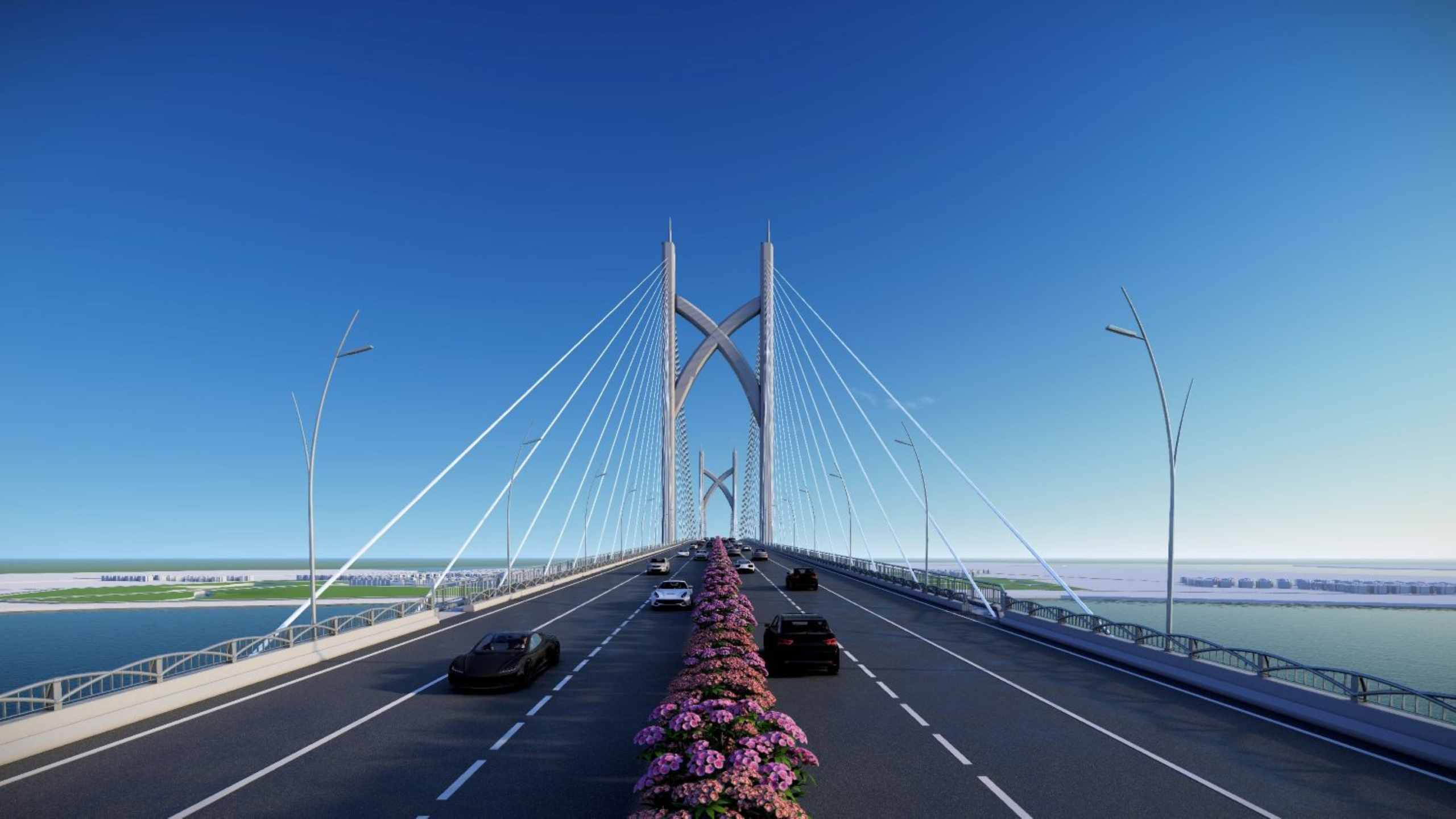 Theo thiết kế, cầu Cần Giờ được xây dựng theo dạng dây văng, 6 làn xe (4 làn cơ giới, hai làn thô sơ), vận tốc 60 km/h. Ngoài cầu chính, trong dự án còn một số cầu nhỏ vượt sông Chà, Tắc sông Chà và cầu rạch Mương Ngang.