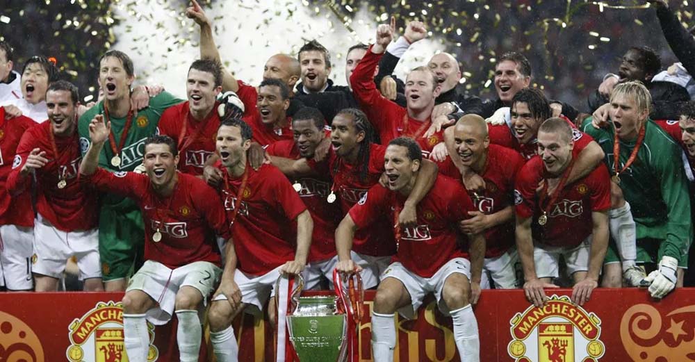 Manchester United vô địch Premier League và Champions League 2008 trong bối cảnh các đối thủ trong nước rất mạnh. Ảnh: UEFA