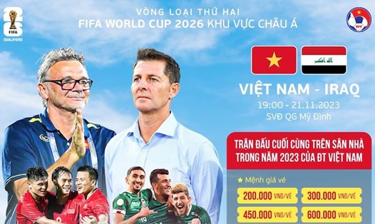 VFF vẫn đang bán vé trực tiếp trận tuyển Việt Nam và Iraq cho người hâm mộ. Ảnh: VFF