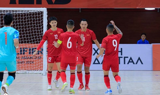 Tuyển futsal Việt Nam hướng đến mục tiêu giành vé dự World Cup. Ảnh: VFF