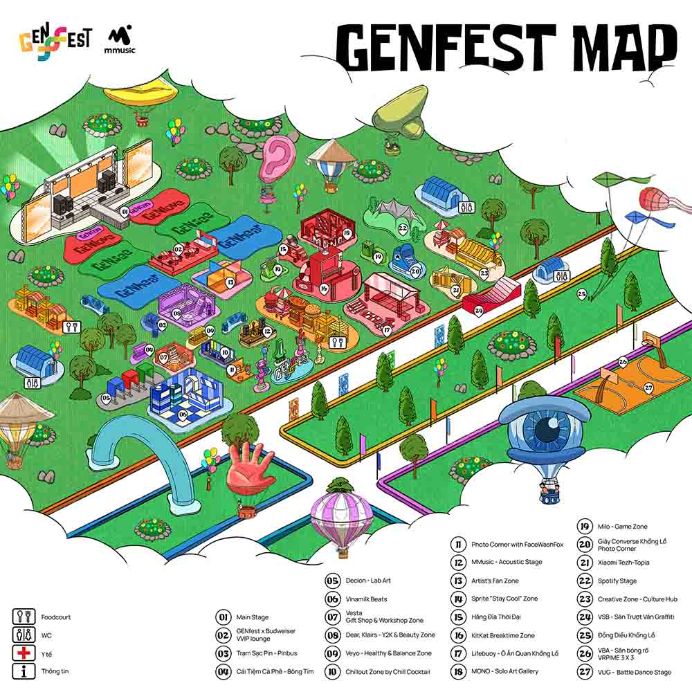 Bản đồ lễ hội GENfest. Ảnh: VBA