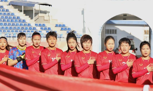 Đội tuyển Bóng đá nữ Việt Nam tại vòng loại Olympic 2024. Ảnh: VFF