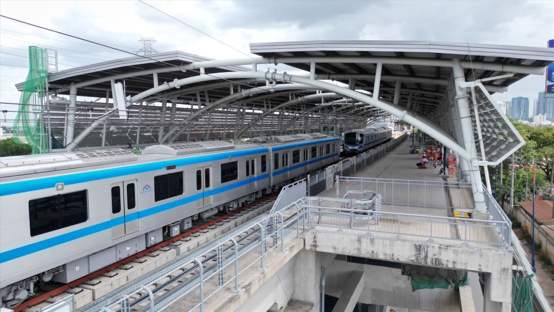 Chạy thử tàu Metro số 1 cuối tháng 8.2023. Ảnh: Anh Tú