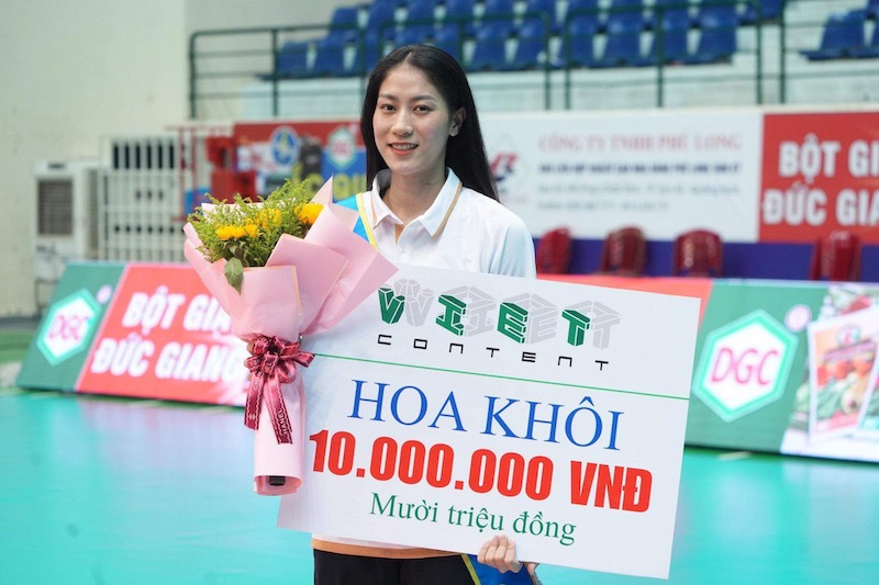 Danh hiệu Hoa khôi bóng chuyền Việt Nam 2023 thuộc về Hoàng Thị Kiều Trinh. Ảnh: Bóng chuyền Việt Nam