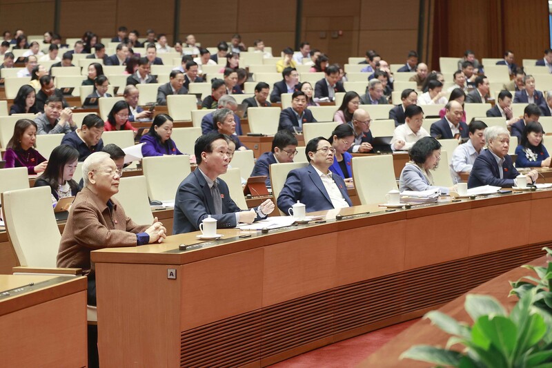 Tổng Bí thư Nguyễn Phú Trọng và đại biểu dự phiên họp. Ảnh: Doãn Tấn/TTXVN  