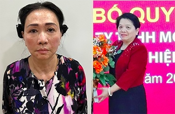 Bà chủ Vạn Thịnh Phát Trương Mỹ Lan và bà Đỗ Thị Nhàn (từ trái qua). Ảnh: BCA, Đ.X