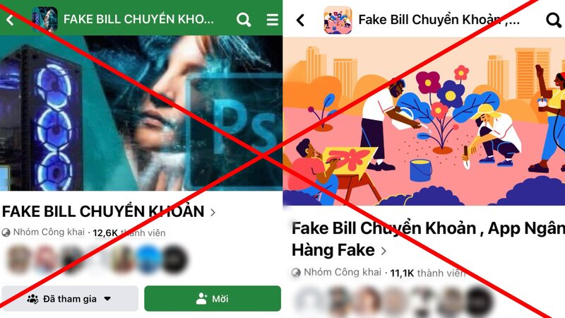 Cảnh giác biên lai chuyển khoản giả từ các hội nhóm mạng xã hội