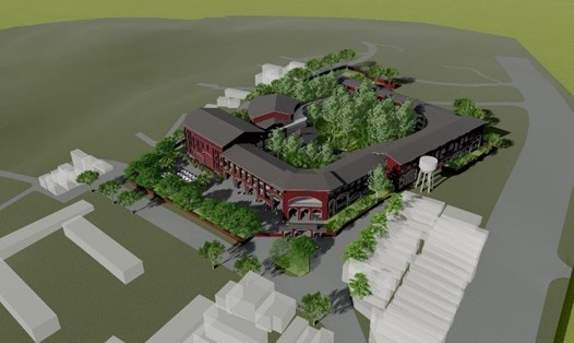 Phối cảnh dự án xây dựng Trường THPT Trần Phú ở Vĩnh Phúc. Ảnh: B.N