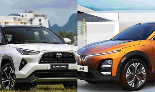 VinFast VF 6 và Toyota Yaris Cross HEV là 2 mẫu xe "xanh" trong phân khúc xe gầm cao đô thị cỡ nhỏ. Ảnh: Lâm Anh