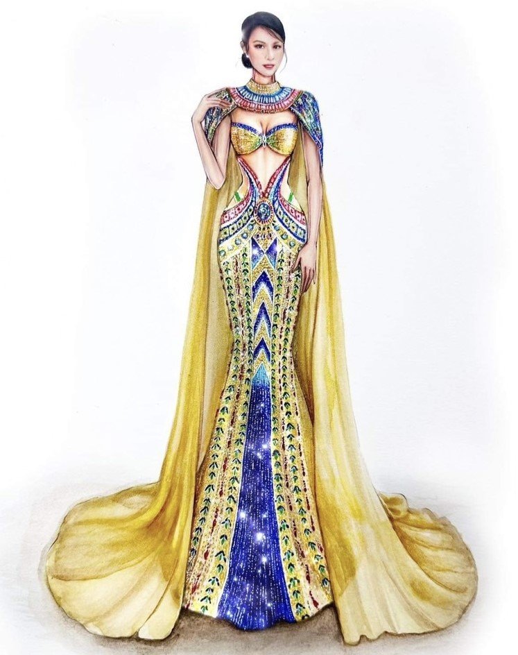 Bộ trang phục được lấy cảm hứng từ nữ hoàng Ai Cập. Ảnh: NVCC.