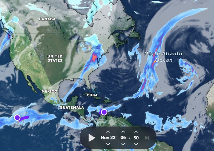 Cơn bão mới nhất trong mùa bão Đại Tây Dương có khả năng hình thành trong tuần này. Ảnh: Zoom Earth