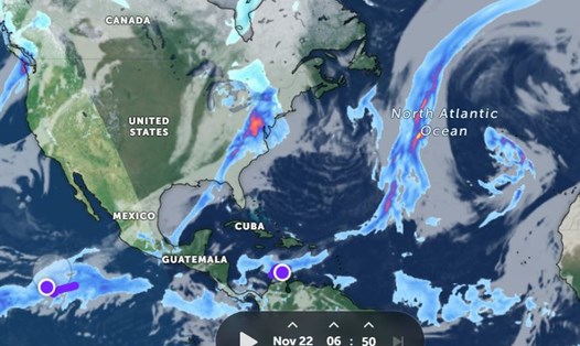 Cơn bão mới nhất trong mùa bão Đại Tây Dương có khả năng hình thành trong tuần này. Ảnh: Zoom Earth