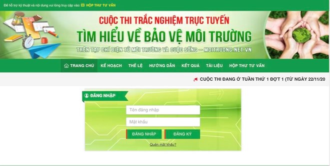 Phát động cuộc thi trắc nghiệm trực tuyến tìm hiểu về bảo vệ môi trường