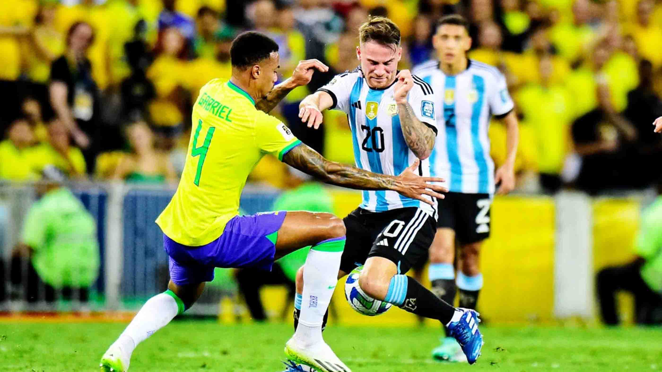 Mac Allister vừa đá trận Derby Nam Mỹ với Brazil vào sáng thứ Tư. Ảnh: CONMEBOL