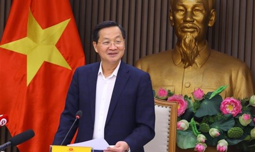 Phó Thủ tướng Chính phủ Lê Minh Khái phát biểu kết luận cuộc họp. Ảnh: TTXVN