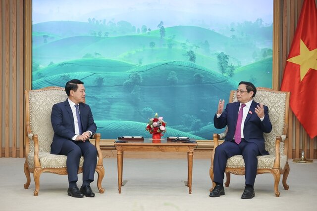 Thủ tướng Phạm Minh Chính khẳng định Việt Nam luôn coi trọng và dành ưu tiên cao nhất cho mối quan hệ đặc biệt Việt Nam - Lào. Ảnh: VGP