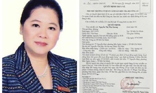Bị can Nguyễn Thị Thu Sương trong lệnh truy nã của Bộ Công an. Ảnh: Bộ Công an