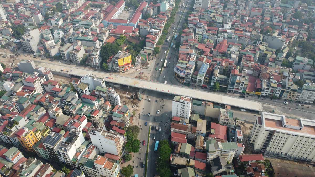 Hình ảnh dự án cầu vượt Nguyễn Văn Cừ - Hồng Tiến (Long Biên). Ảnh: Vĩnh Hoàng