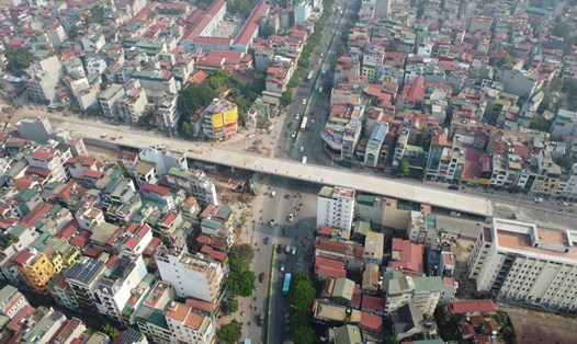Hình ảnh dự án cầu vượt Nguyễn Văn Cừ - Hồng Tiến (Long Biên). Ảnh: Vĩnh Hoàng