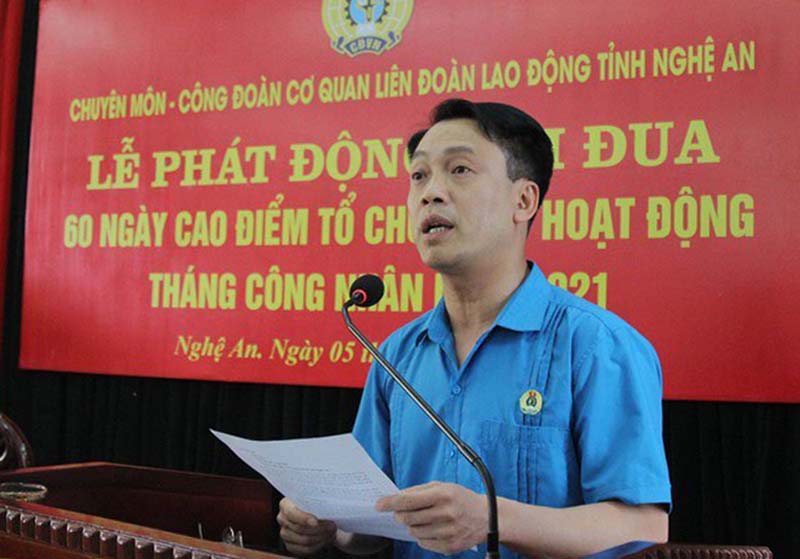 Phó Chủ tịch Thường trực LĐLĐ Nghệ An Nguyễn Chí Công. Ảnh VN