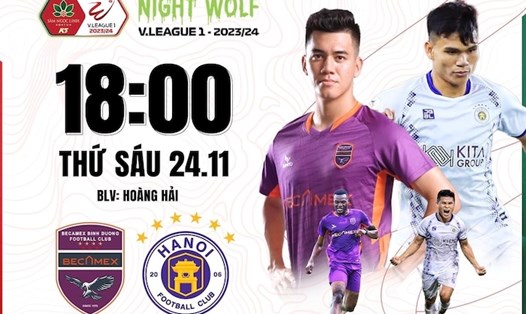 Câu lạc bộ Bình Dương tiếp đón Hà Nội tại V.League 2023-2024. Ảnh: FPT Play