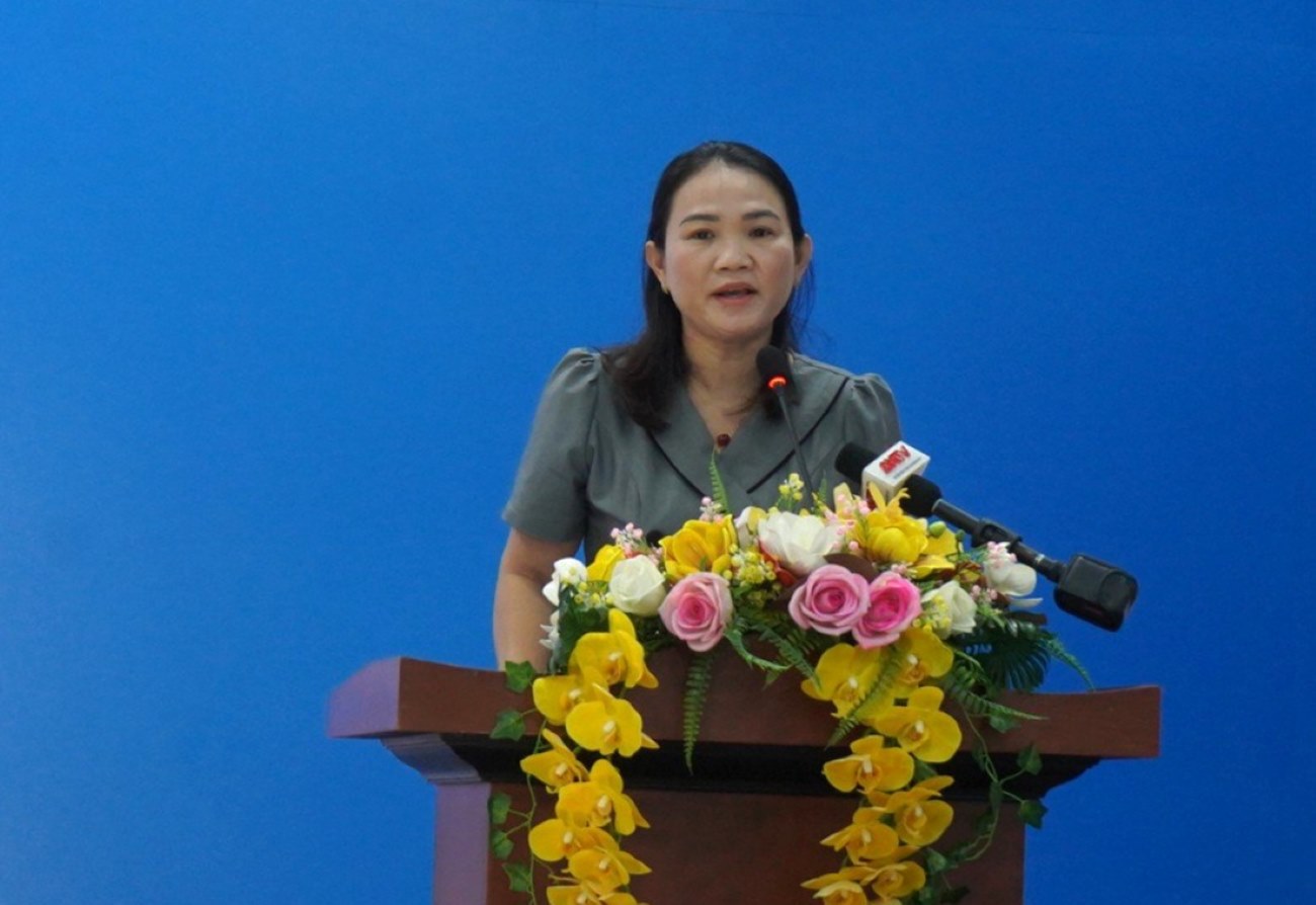 Bà Huỳnh Lê Như Trang - Phó Giám đốc Sở Lao động - Thương Binh và Xã hội TPHCM phát biểu tại chương trình. Ảnh: Phương Ngân 