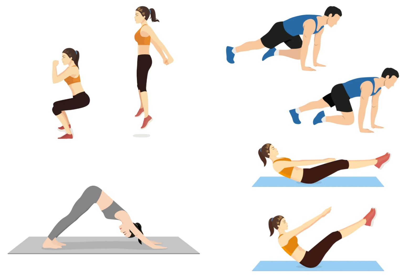 Bài tập thể dục tại nhà để giảm mỡ bụng. Đồ họa: Thanh Thanh 