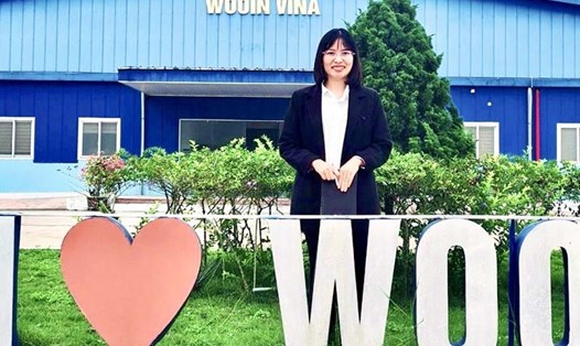 Chị Nguyễn Thị Minh Tâm, Công nhân Công ty TNHH Wooin Vina. Ảnh VN