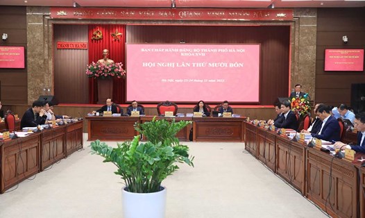 Hội nghị lần thứ mười bốn Ban Chấp hành Đảng bộ TP Hà Nội, ngày 24.11. Ảnh: Viết Thành