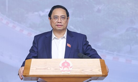 Thủ tướng Chính phủ Phạm Minh Chính phát biểu kết luận phiên họp. Ảnh: VGP