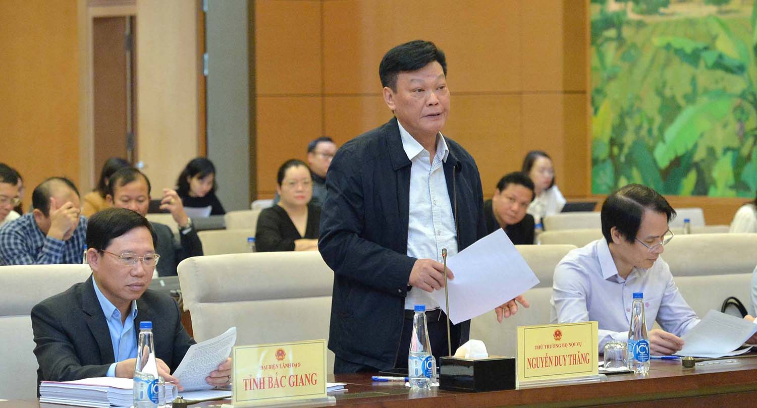 Bộ trưởng Bộ Nội vụ Nguyễn Duy Thăng. Ảnh: VPQH 