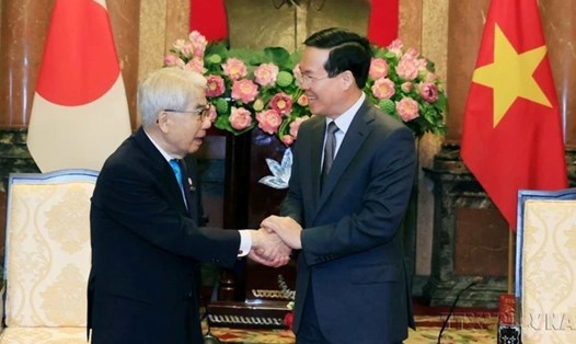 Chủ tịch nước Võ Văn Thưởng tiếp Chủ tịch Thượng viện Nhật Bản Otsuji Hidehisa thăm chính thức Việt Nam, ngày 6.9.2023. Ảnh: TTXVN
