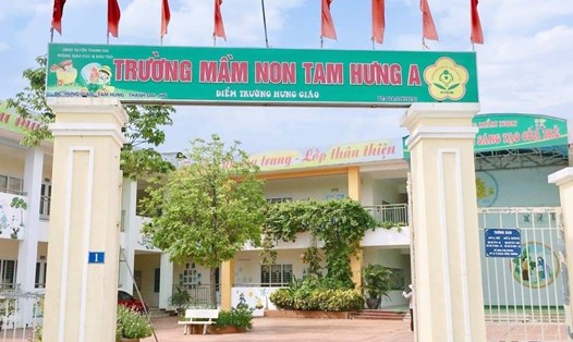 Trường Mầm non Tam Hưng A (Thanh Oai), nơi bị phụ huynh tố chèn tiết dạy liên kết vào giờ học chính khóa.