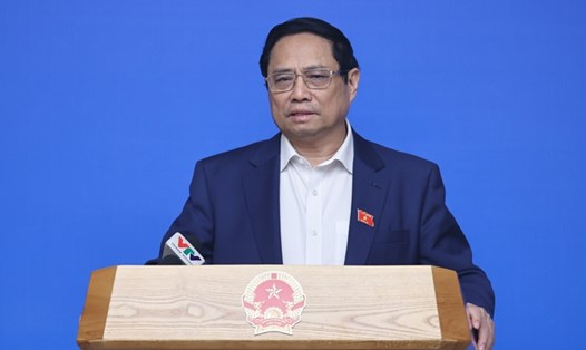 Thủ tướng Chính phủ Phạm Minh Chính phát biểu kết luận hội nghị.  Ảnh: VGP